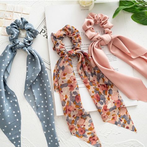 Fashion Print Bow Scrunchies, Hair Ribbon for Women, Ponytail Scarf, Sweet Elastic Hair Band, Girls Hair Ties, Hair Accessories Leopard Print Bow, Hair Ribbons, Series Black, Hair Ribbon, Hair Accessories Gift, Hair Scarf, Ribbon Hair, Bohemian Floral, Elastic Hair Bands