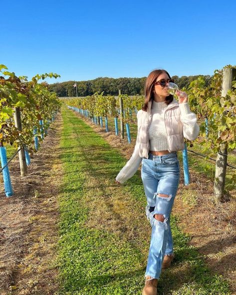 Fall Outfits For Brewery, Cold Spring Winery Outfit, Napa Valley Poses, Casual Vineyard Outfits, Cute Winery Outfits Winter, Cute Winery Outfit Spring, Winery Outfit Cold Weather, Spring Winery Outfit Cold, Wine Day Outfit