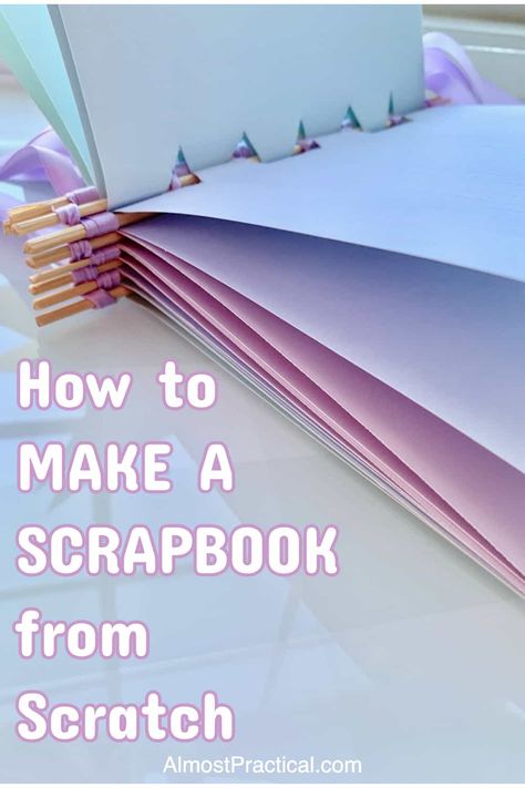 Make your own DIY scrapbook - I am talking about the actual book itself - with this unique technique. You can customize it the way you want. #diy How To Make A Photo Book Diy, Diy Scrapbook Album How To Make, Making A Scrapbook Diy, How To Make Your Own Scrapbook, How To Make Memory Book, How To Create A Scrapbook, Scrap Book Cover Ideas Kids, How To Make A Scrapbook Diy Tutorials, Diy Photo Book Ideas