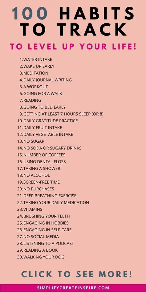 100 healthy habits to track if you're looking for ideas on how to use a habit tracker. These habit-tracking ideas will help you create productive routines and habits in your life to improve your life and live intentionally. This includes a free printable habit tracker that you can use to track your habits. Free printable tracker Change Lifestyle Ideas, 100 Habits To Track, Healthy Habits Routine, How To Change Your Habits, How To Get Back On Track Life, How To Live A Healthy Life, How To Create Habits, How To Live A Good Life, Get Life Back On Track