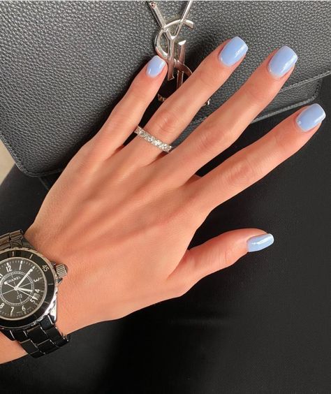 French Tip Pastel, Powder Blue Nails, Silhouette Nails, The Best Nails, Dip Nail Colors, Fashionable Nails, Blue Gel Nails, Inspiration Nails, Best Nails