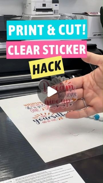 Melissa💕Silhouette CAMEO, Printer, Small Biz Guru on Instagram: "No more struggling with clear sticker paper with this amazing hack! Comment CLEAR and I will send you the full tutorial! #silhouettestudio #printandcutsticker #printandcut" Diy Printable Stickers, Cricut Clear Sticker Paper, Clear Stickers Cricut, Silhouette Cameo Hacks, Diy Clear Stickers, Silhouette Cameo 4 Tutorials, How To Make Clear Stickers, Cameo 4 Project Ideas, Make Stickers With Silhouette