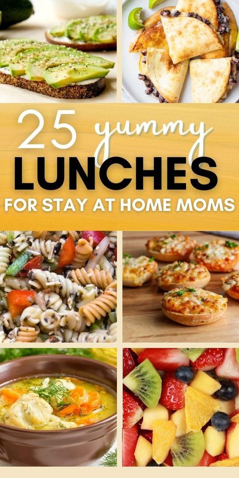 Easy Lunch Ideas For Stay At Home Moms, Stay At Home Mom Dinner Ideas, At Home Lunches For Adults, Healthy Lunch Ideas For One Person, Easy Lunches To Take To Work Picky Eaters, Simple Lunch Ideas For Home Easy Recipes, Simple At Home Lunch Ideas, Easy Lunches For Adults, Easy Lunches For Family