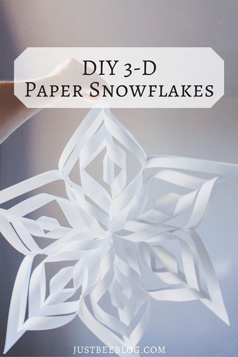 DIY 3-D Paper Snowflakes Easy 3d Snowflakes, Paper Snowflakes Easy, Diy Snowflake Decorations, Snowflake Diy, 3d Paper Snowflakes, Diy Snowflake, Paper Snowflakes Diy, Snowflakes Art, How To Make Snowflakes