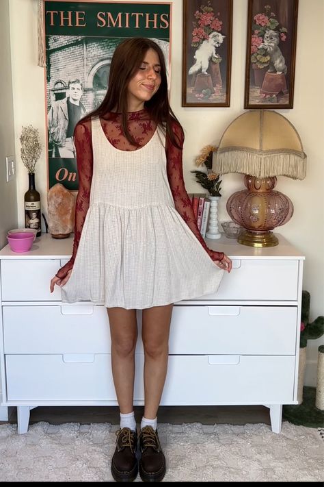 Lady Lux Layering Top curated on LTK Lace Slip Dress Outfit Layering, Fall Dress Layering, Flowy Layered Outfit, Layer Crop Top Outfits, Outfit With Lace Undershirt, Dress With Lace Undershirt, Layer Dresses For Winter, Free People Lady Lux Layering Top Outfit, Lace Top Under Dress