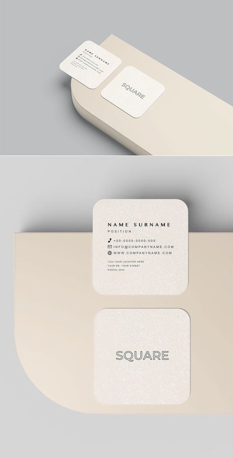 Square Visiting Cards Design, Square Business Card Ideas, Square Visiting Card, Visit Card Mockup, Square Card Design, Business Card Free Template, Visiting Card Mockup, Square Business Card Design, Poster Design Competition