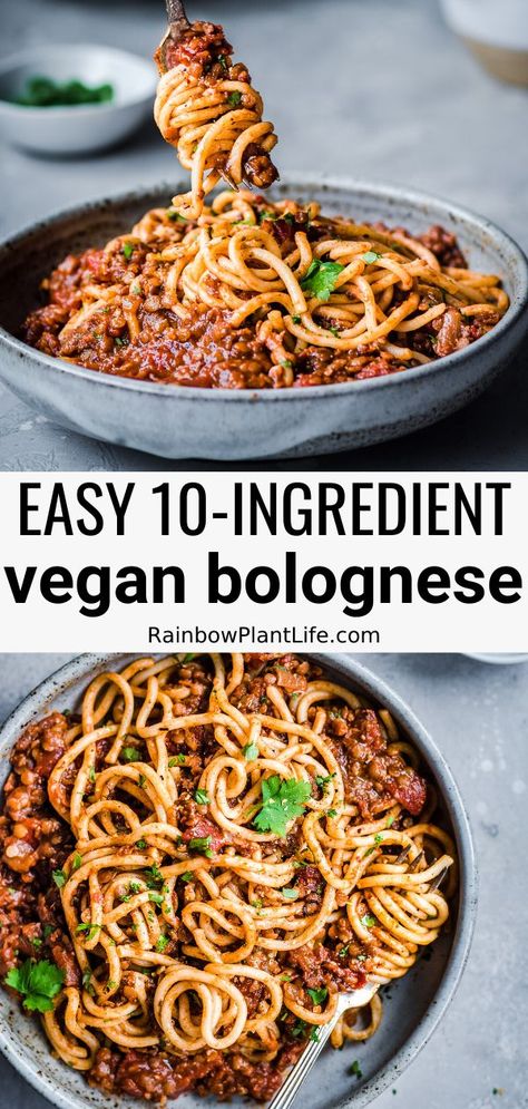 Rainbow Plant Life Lentil Bolognese, Red Lentil Bolognese Vegan, Red Lentil Pasta Recipes Vegan, Vegan Pasta Bolognese, Vegan Bolognese Recipe, Plant Based Lentil Recipes, Rainbow Plant Life Recipes, Vegan Bolognese Lentils, Best Vegan Dinner Recipes