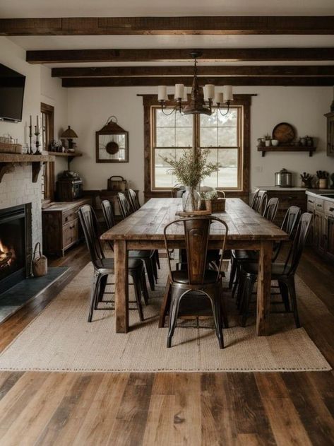 Dinning Room With Cabinets Ideas, Western Dining Room, Mediterranean Dining Room, Enchanting Places, Cozy Lighting, Bohemian Dining Room, Cottage Dining Rooms, Dining Room Industrial, Chic Dining Room