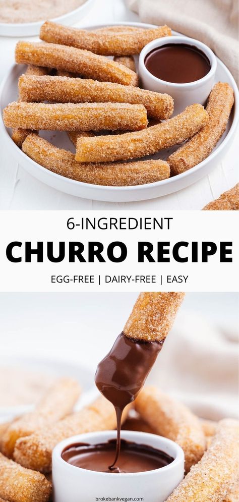 Vegan Churros, Churro Recipe, Churros Recipe, Vegan Baking Recipes, Vegan Mexican Recipes, Easy Vegan Dessert, Sans Gluten Sans Lactose, Vegan Dessert Recipes, Vegan Treats