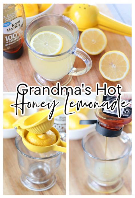 Drinks For Sore Throat, Hot Lemonade, Lemonade Video, Eat When Sick, Honey For Sore Throat, Honey And Lemon Drink, Honey Lemon Tea, Sick Food, Fruit Punch Recipe