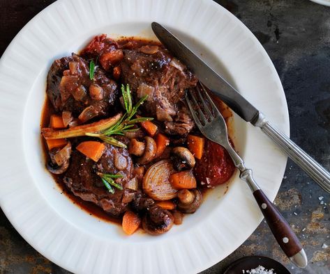 Tender, meltingly good beef cheeks cooked in red wine are perfect for a rainy weekend in. Beef Casserole Slow Cooker, Beef Cheeks Recipe, Stove Recipes, Slow Cooked Beef Cheeks, Beef And Mushroom Stew, Beef Stew With Dumplings, Cheesy Polenta, Beef Lasagne, Red Wine Recipe