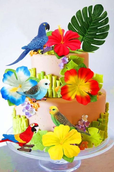 https://amzn.to/3iyYSp0 Tropical Birthday Cake, Bird Background, 9th Birthday Cake, Bird Cake, Specialty Candles, Flamingo Cake, Birthday Cake Decoration, Cupcake Decoration, Bird Party