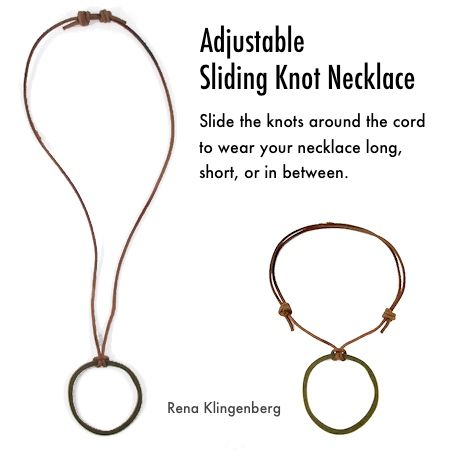 Sliding Knot Necklace, Simple Statement Necklace, Seed Bead Tutorials, Adjustable Sliding Knot, Adjustable Knot, Cord Jewelry, Jewelry Knots, Necklace Tutorial, Jewelry Techniques