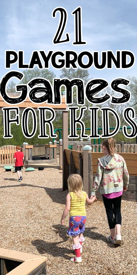 Get ready for some exhilarating outdoor activities with our list of 21 Playground Games for Kids! From timeless classics to innovative modern games, we've got an array of options to keep your children engaged and active on the playground. Each game comes with easy-to-follow instructions, making this the perfect guide for those seeking summer fun or planning a field day. School Playground Games, Outside Preschool Games, Preschool Playground Games, Fun Games To Play At The Park, Outdoor School Games, Playground Games For Preschool, Outside Group Games, Playground Games For Elementary, Recess Games Elementary