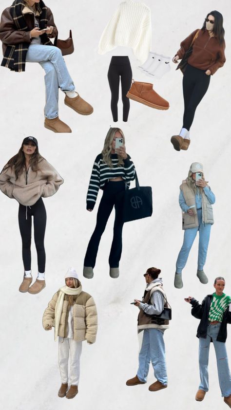 Ultra Mini Uggs Antelope Outfit, Ugg Ultra Mini Outfit Ideas, What To Wear With Ultra Mini Uggs, Outfit With Uggs Mini, Styling Ugg Ultra Mini, Winter Outfit With Ugg Boots, Outfits To Wear With Ultra Mini Uggs, Fall Outfits With Mini Uggs, How To Wear Uggs Winter Outfits