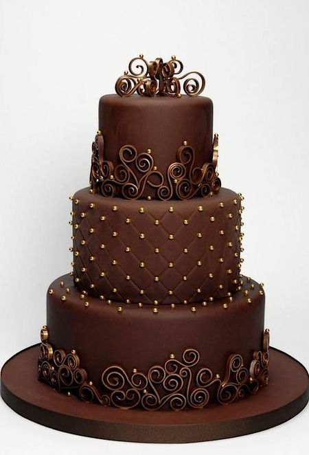 Cake Wrecks - Home - Sunday Sweets: Wedding Cakes in Chocolate Tiered Chocolate Cake, Round Wedding Cakes, Cake Wrecks, Chocolate Wedding Cake, Special Cake, Occasion Cakes, Grooms Cake, Fancy Cakes, Cake Creations