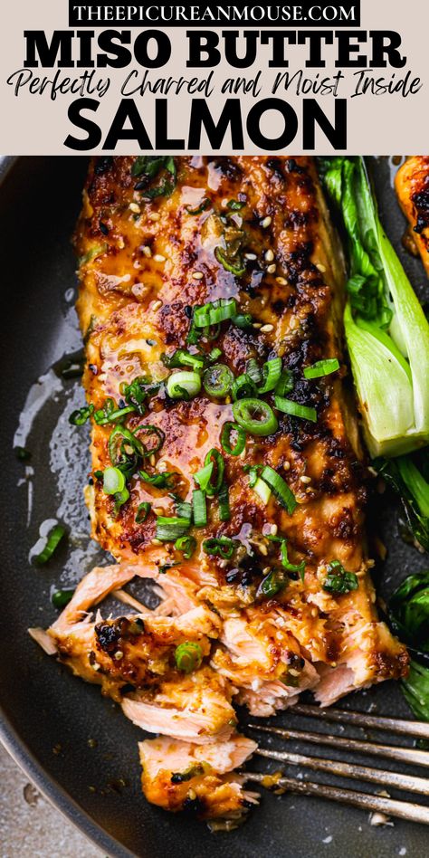 Miso Butter Salmon, Raw Seafood, Miso Butter, Grilled Salmon Recipes, Butter Salmon, Seafood Entrees, Fish Recipes Healthy, Salmon Dishes, Pescatarian Recipes