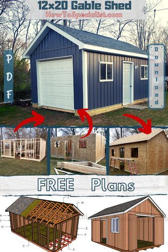 12x20 Shed, 12x20 Shed Plans, Shed Plans Free, Garden Shed Plans, Diy Storage Shed Plans, Building A Storage Shed, Workshop Shed, Backyard Storage Sheds, Diy Storage Shed