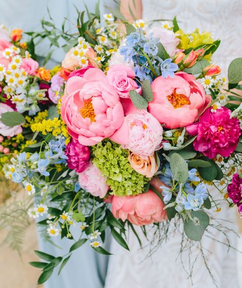 Bright Peony Bouquet, Spring Peony Bouquet, Colorful Pastel Bridal Bouquet, Wedding Flowers Multicolor, Peony And Wildflower Bouquet, Peony Bride Bouquet, Colorful Floral Arrangements Wedding, Spring Prom Bouquet, Pastel Prom Bouquet