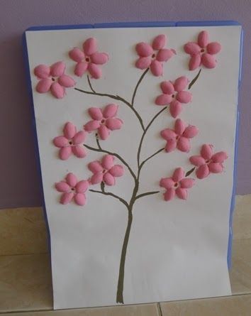 Pistachio Shell cherry blossom tree would look great enlarged on 3 canvases & hung in the living room Shell Crafts Kids, Shells Crafts, Pasta Crafts, Pista Shell Crafts, Pistachio Shell, Shells Craft, Diy Hobbies, Pistachio Shells, Pasta Art