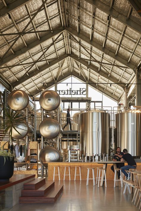 Gallery of Shelter Brewery / Paul Burnham Architect - 20 Brewery Restaurant Design, Modern Brewery Design, Brewery Design Interior, Craft Brewery Design, Cool Brewery Interior, Industrial Brewery Design, Brewery Interior Design, Industrial Brewery, Distillery Architecture