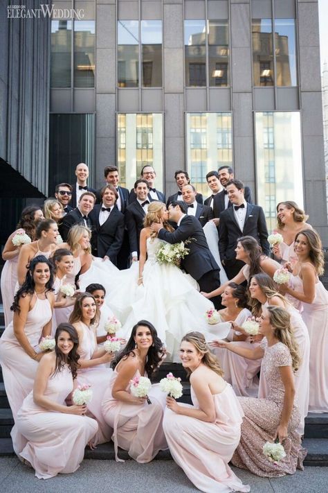 Funny wedding photo ideas with your bridesmaids and groomsmen - funny wedding pose ideas, bridesmaid photos, groomsmen wedding photo ideas, Creative wedding photography Baby Pink Bridesmaids Dresses, Funny Wedding Poses, Groomsmen Wedding Photos, Wedding Parties Pictures, Funny Wedding Pictures, Modern Wedding Ceremony, Montreal Wedding, Funny Wedding Photos, Wedding Picture Poses