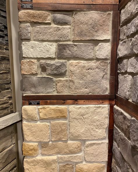 Fireplace Built-In: We Have Stone! — Little Reesor House Limestone Veneer Fireplace, Stove Cove, Limestone Veneer, Veneer Fireplace, Lime Stone, Limestone Fireplace, Construction Adhesive, The Fireplace, Fireplace Inserts