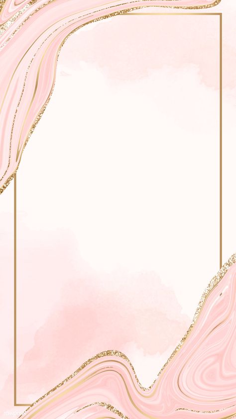 Gold frame on a pink fluid patterned  mobile phone wallpaper vector | premium image by rawpixel.com / Kappy Kappy Pink And Gold Background, White And Gold Wallpaper, Seni Resin, Tapete Gold, Mobile Phone Wallpaper, Gold Wallpaper Background, Rose Gold Wallpaper, Framed Wallpaper, Vector Background Pattern