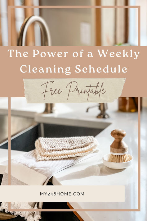 Maintaining a clean and organized home is an ongoing task that often demands more time and effort than we anticipate! If you struggle to keep up with household chores amidst a busy schedule, read more to learn how a weekly cleaning schedule can make all the difference. #cleanhouse, #cleaningschedule, #schedule, #clean, #cleanhome, #organizedhome 2 Hour Cleaning Schedule, Couples Chore Chart Cleaning Schedules, House Chores List Cleaning Routines, Sahm Schedule Daily Routines Clean House, Cleaning Weekly Schedule, Home Cleaning List, Weekly House Cleaning Schedule, Cleaning Routine Schedule, Cleaning Schedule For Working Mom