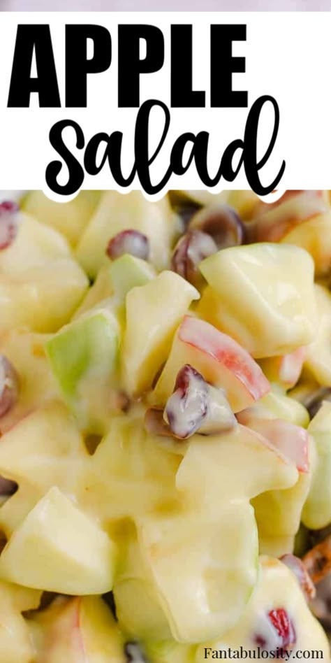 Apple And Banana Salad, Apple Fruit Salad Recipe Easy, Toffee Apple Salad, Fruit Salad With Apples And Oranges, Food Served Cold, Carmel Apple Salad Recipe, Summer Apple Salad Recipes, Apple Pineapple Salad, Apple Yogurt Salad