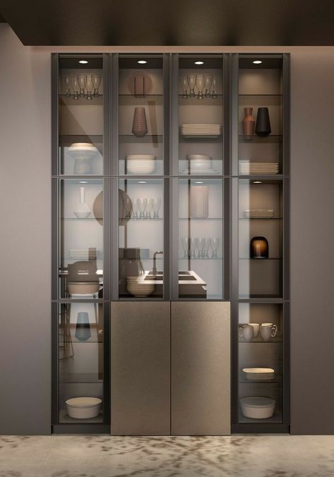 Jennifer Crockery Cabinet Design, Crockery Cabinet, Crockery Unit Design, Almirah Designs, Crockery Design, Crockery Unit, Modern Kitchen Interiors, Wet Bars, 아파트 인테리어