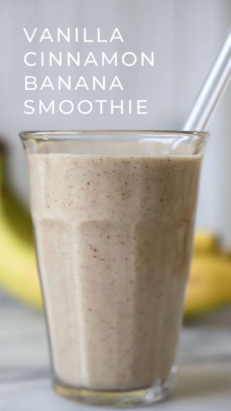 Try this Vanilla Cinnamon Banana Smoothie for a healthy, nourishing, and easy breakfast or snack. Find the whole recipe at theheapingharvest.com! Banana Smoothie Healthy, Protein Shake Smoothie, Healthy Smoothie Recipes, Smoothie Recipes Healthy Breakfast, Smoothie Healthy, Breakfast Smoothie Recipes, Smoothie Drink Recipes, Protein Shake Recipes, Easy Smoothie Recipes