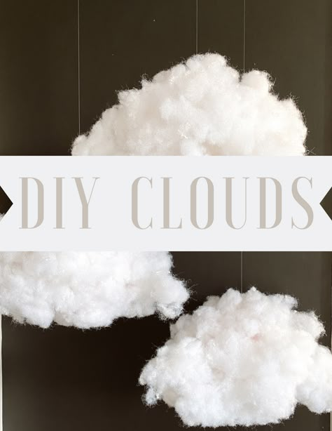 Make A Cloud Decoration, Classroom Clouds Decor, Clouds Wedding Decor, Diy Hanging Clouds Decorations, Cardboard Clouds Diy, Cloud Backdrop Diy, Diy Fluffy Clouds, How To Make Diy Clouds, Making Clouds With Cotton Balls