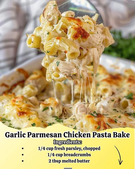 Creamy Garlic Parmesan Chicken Pasta, Lasagna Bake, Garlic Parmesan Chicken Pasta, Parmesan Chicken Pasta, Creamy Parmesan Chicken, Resep Pasta, Garlic Parmesan Sauce, Chicken Parmesan Pasta, Chicken Pasta Bake