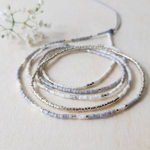 Tiny Bead Bracelet, Bead Wrap Bracelet, Multi Wrap Bracelet, Beads Bracelet Design, Beads Bracelets, Silver Bead Bracelet, Beaded Wrap Bracelets, Long Beaded Necklace, Beaded Wraps