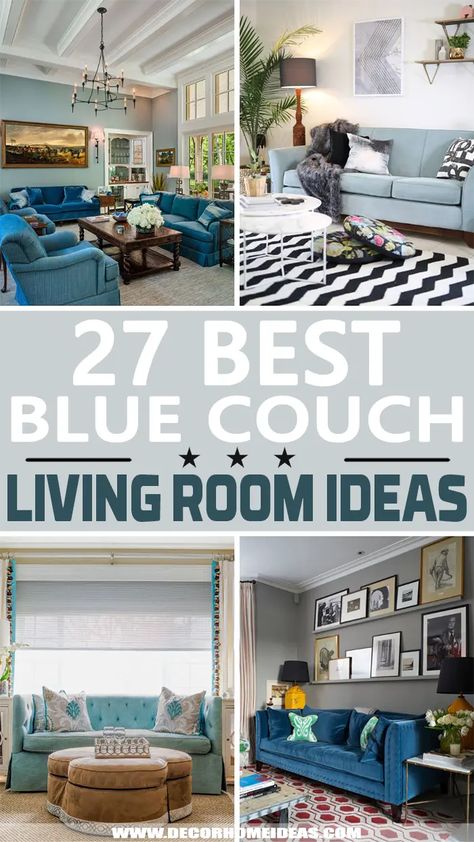 Best Blue Couch Living Room Ideas. Discover how to transform your living room with a stylish and chic blue couch. From classic navy blue to vibrant turquoise, these living room ideas showcase the versatility of this trendy color. #decorhomeideas Navy Blue And Aqua Living Room, Sofas Ideas Living Room Blue Color, Blue Couch Cushion Ideas, Living Room Blue Couch Ideas, Navy Couch Decorating Ideas, Turquoise Furniture Living Room, Aqua Blue Sofa Living Room Ideas, Living Room Ideas With Navy Blue Couch, Blue Sectional Living Room Decor Ideas