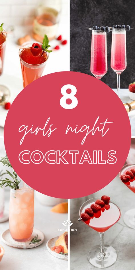 Best Drinks For Girls Night - White Kitchen Red Wine Friend Cocktail Night, Fun Mixed Drinks Alcohol Girls Night, Mocktails Girls Night, Cocktail Night Recipes, Ladies Night Drink Ideas, Drinks For Girls Night Alcohol, Girls Night Cocktail Recipes, Girls Night Cocktails Easy, Ladies Night Cocktails