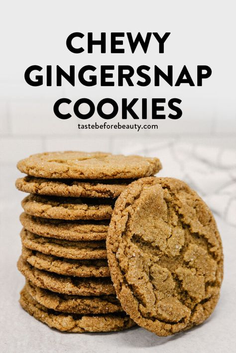 The Perfect Gingersnap Cookie - Taste Before Beauty Soft And Chewy Gingerbread Cookies, Confectionary Recipes, Gingersnap Cookies Chewy, Ginger Cookies Christmas, Ginger Snap Cookies Recipe, Gingerbread Cookies Recipe, Cottage Recipes, Soft Ginger Cookies, Chewy Ginger Cookies