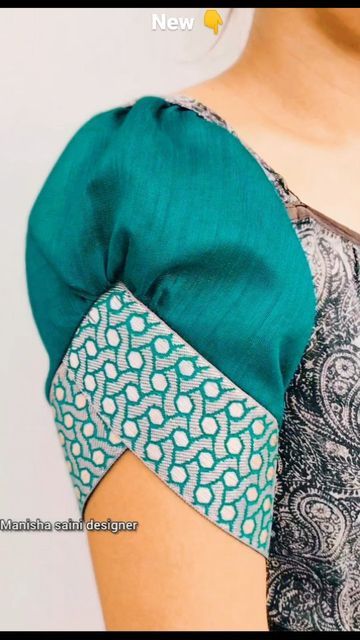 Dress Neck And Hand Designs, Half Sleeves Design For Blouse, Blouse Designs Indian Back, Design Of Blouse Patterns, Simple And Stylish Blouse Designs, Sleeves Pattern For Blouse Indian, Hands Design For Blouse, Trending Blouse Patterns, Fancy Blouse Designs Back Neck