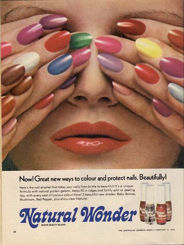 Easter Egg Colours | From Natural Wonder Nail Polish! | Glen.H | Flickr 1980s Nails, Vintage Nail Art, Wonder Nails, Vintage Makeup Ads, Peeling Nails, Beauty Ads, Makeup Ads, Steel Magnolias, Time Periods