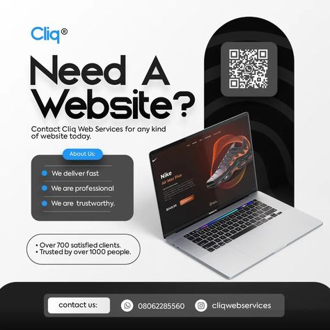 We've just designed functional e-flyer for Cliq website developer 🔥💻. Tag someone who needs a design under the comment section let's have a productive connection. #brand #brandidentity #ads #graphicdesign #graphicdesignersghana #logo #flyers #churchflyers #design #print #business #instagram #viral #trending #style #follow #instagood #photography #explore #trendingnow #instadaily #music #tiktok #fashion #digital #froshgraphix #lagos #ibadan #abujabusiness #nigerians Branding Advertising Design, Website Design Service Ads, Website Social Media Design, Graphic Designer Creative Ads, Website Ads Design, Website Design Creative Ads, Ad Flyer Design, Graphic Design Flyer Creative, Company Advertisement Design