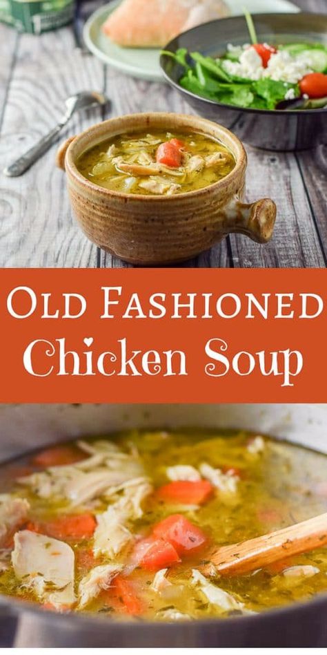 Chicken Soup Seasoning, Chicken Soup Crockpot, Chicken Soup Recipes Homemade, Chicken Soup Recipes Easy, Soup Dishes, Chicken Vegetable Soup Recipes, Easy Chicken Soup, Crockpot Soups, Chicken Noodle Soup Recipe