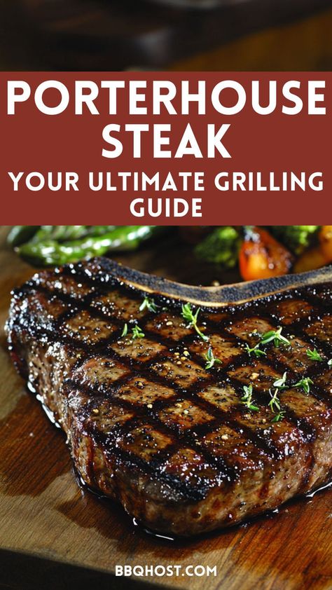 Ready to learn how to grill a Porterhouse steak to perfection? This recipe walks you through everything from selecting the best cut to achieving the perfect steak doneness. Plus, we’ll top it off with a delicious herb steak butter! Save this for your next BBQ night and check out the blog for the full guide! Cooking Porterhouse Steak, Porthouse Steak Recipe, How To Cook Porterhouse Steak, Porterhouse Steak Marinade, Steak Recipes Grilled, Bbq Steak Recipes, Porterhouse Steak Recipe, Grilled Steak Dinner, Grilled Porterhouse Steak