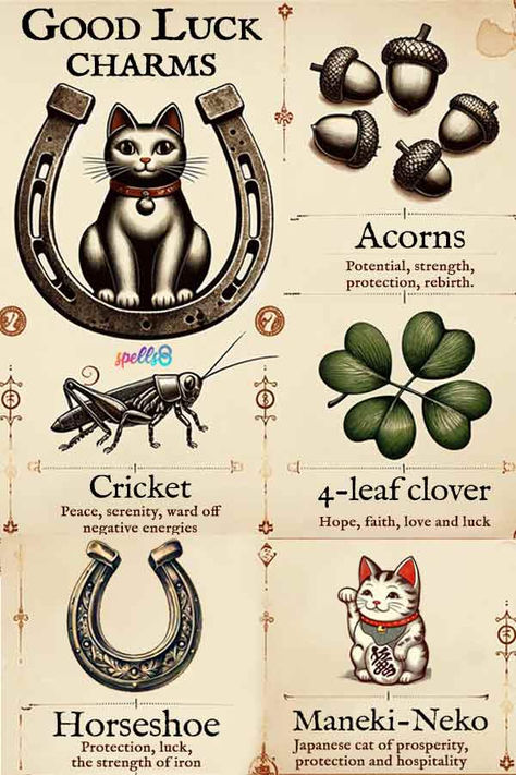 Good luck charms are as unique and variable as the people that use them, ranging from simple household objects to cultural symbols. If you are looking to bring some luck into your life or just looking for more information, we have you covered. Click the image to read the entire article Good Luck Witch Symbols, Symbols For Good Luck, Charms And Their Meanings, Good Luck Japanese Symbols, Symbols Of Good Luck, How To Make A Good Luck Charm, Symbols Of Prosperity, Good Luck Wallpaper Symbols, Lucky Tattoo Symbols Good Luck