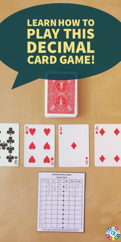 Decimal Place Value With Playing Cards! – Games 4 Gains Decimal Math Games, Division Anchor Chart, Place Value Cards, Teaching Decimals, Decimal Place Value, Place Value Game, Place Value With Decimals, Math Card Games, Math Decimals