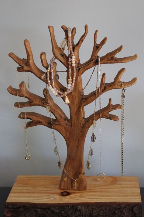 Diy Jewellery Display Stand, Tree Necklace Holder, Tree Branch Jewelry, Jewelry Tree Diy, Jewelry Tree Display, Tree Jewelry Holder, Wooden Jewelry Stand, Jewelry Tree Stand, Jewellery Organizer