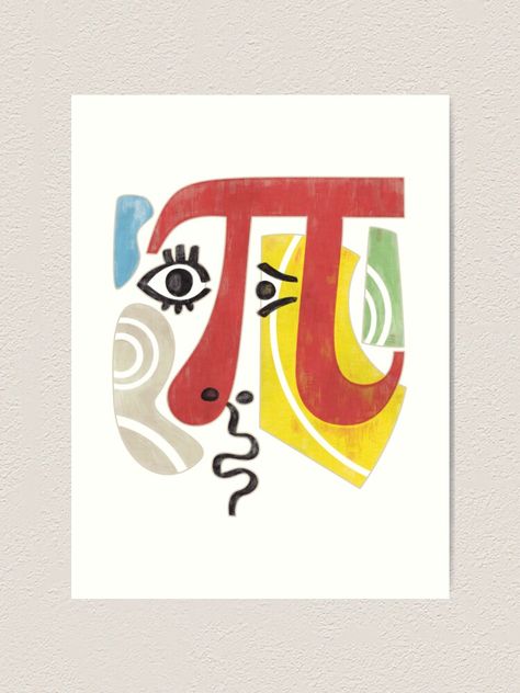 "Pi-Casso Pi Symbol" Art Print by ZapBrand | Redbubble Math Art Drawing Poster, Cool Math Drawings, Pi Number Art, Math Paintings Art, Maths And Art, Pi Projects Math, Maths Related Drawings, Pi Decorations, Math Symbols Design