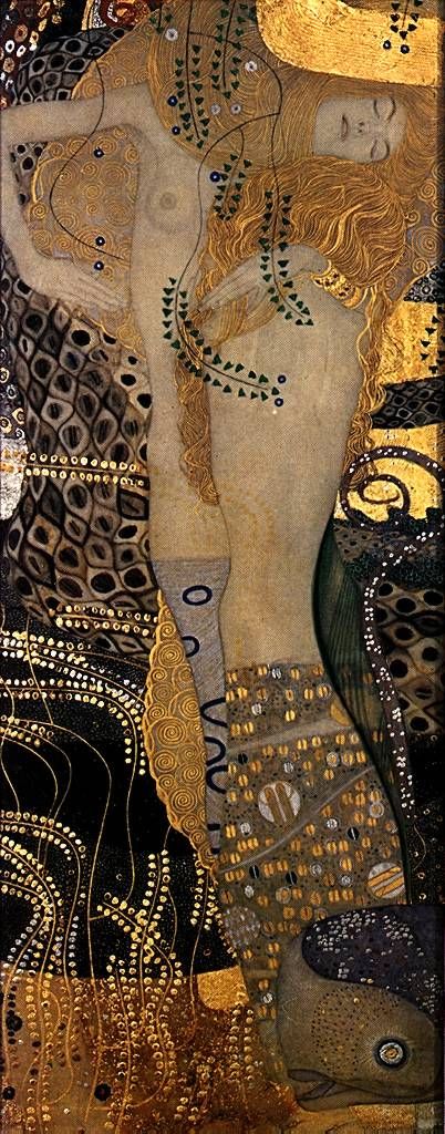 Gustav Klimt - "Water Serpents I/ Wasserschlagen I" 1907 Jose Maria Velasco, Art Klimt, Gustav Klimt Art, Klimt Paintings, Klimt Art, Charcoal Drawings, Albrecht Durer, Edgar Degas, Gustav Klimt