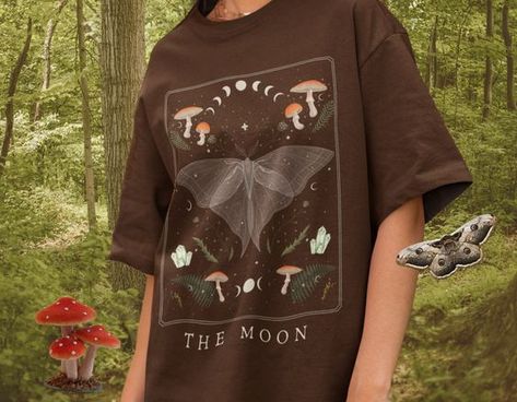 Earthy Grunge, Goblincore Fashion, Fairycore Clothing, Witchy Clothes, Moth Shirt, Masculine Clothing, Forest Clothes, Academia Clothing, Goblincore Aesthetic