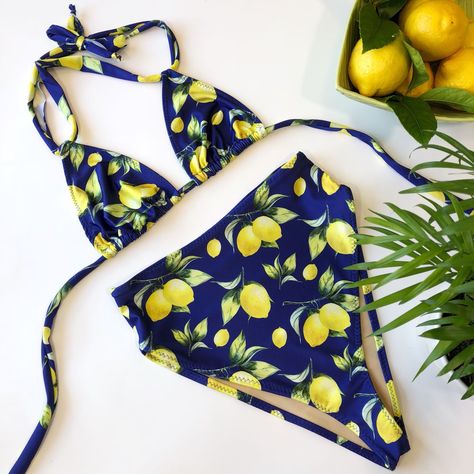 A personal favorite from my Etsy shop https://www.etsy.com/listing/605886473/tropical-high-waist-swimsuit High Waist Swimsuit, 90s Fashion Women, Retro Swimwear, Mermaid Inspired, Lemon Print, Swimsuits High Waisted, Oct 1, High Waist Bottoms, Bra Sizes